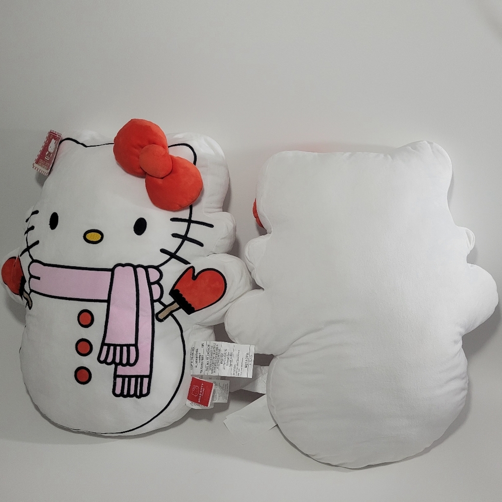 2 New Large Hello Kitty Festive Snowman Pillows - Picture 9 of 13